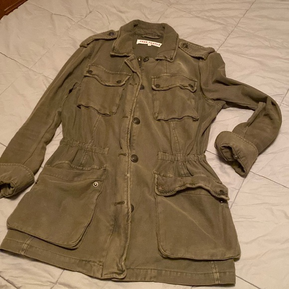 Free People army green utility jacket - Picture 2 of 7